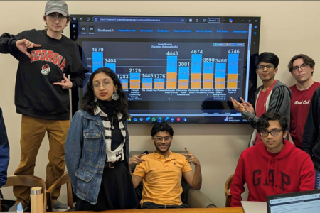 UGA SoC's Hack Pack Team celebrating their win  