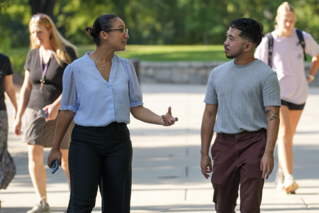  Lily Valdes (BS ’25) and Aries Aviles (BS ’21)